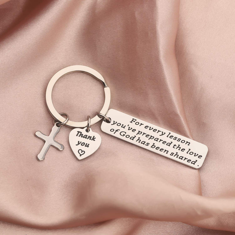 [Australia] - BAUNA Sunday School Teacher Appreciation Gifts for Every Lesson You've Prepared The Love of God Has Been Shared Religious Bible Study Teacher Keychain Gift Sunday School Teacher Keychain 