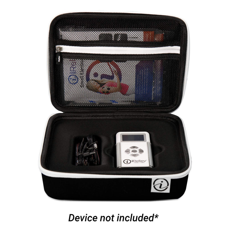 [Australia] - iReliev Protective Travel Case - Carrying Case - for Your Wired TENS Unit (Model # ET-1313) or Wired TENS + EMS Unit (Model # ET- 7070) Hard Vinyl Case with Zippered Storage Pocket 