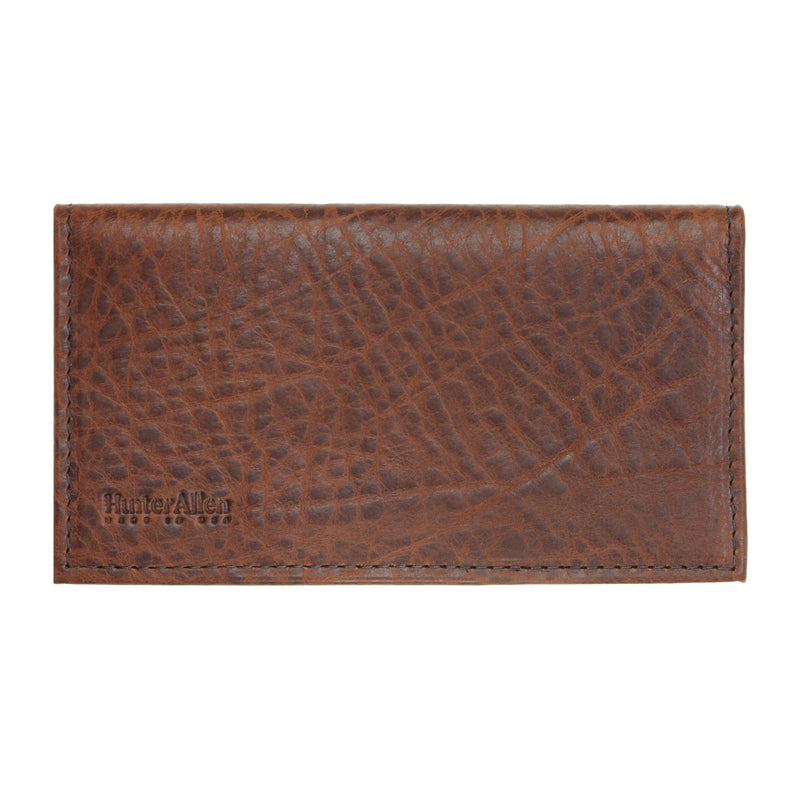 [Australia] - Hunter Allen Textured Bison Leather Checkbook Cover - Made in USA Tuscan 