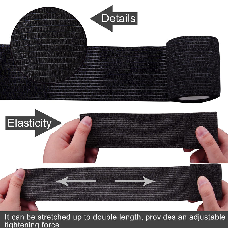 [Australia] - BQTQ 8 Rolls Cohesive Bandage 2 Inch Self Adherent Sport Wrap Tape Stretch Bandage Wrap Athletic Tape for Human and Animals Ankle Sprains Swelling, Black 