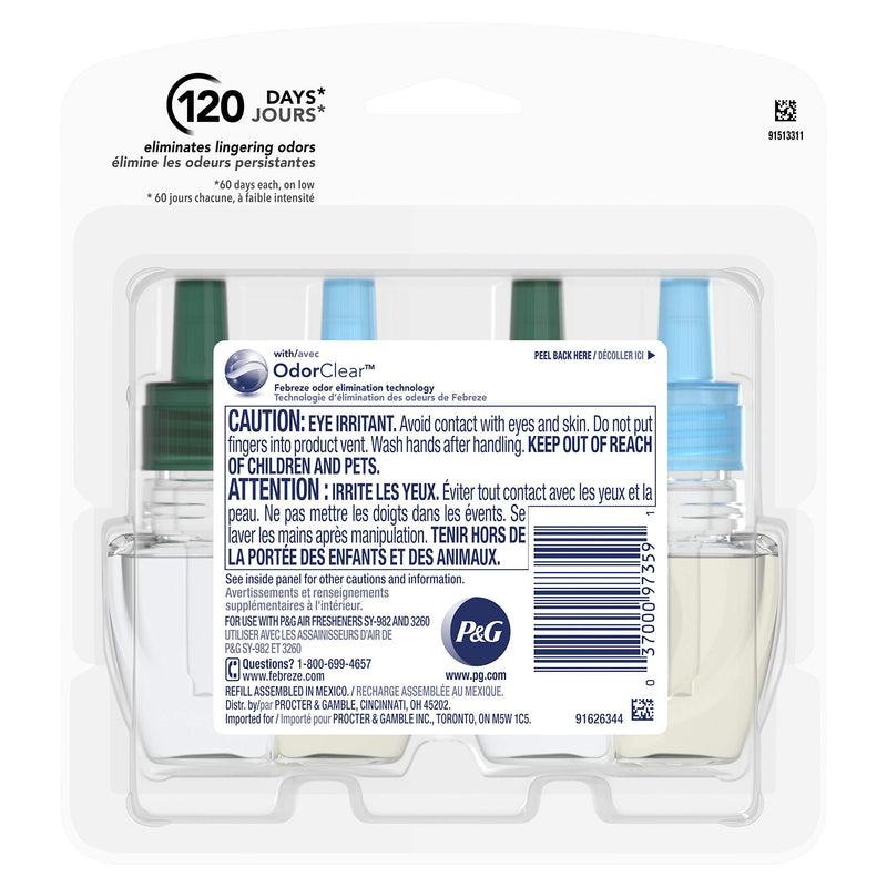 [Australia] - Febreze Plug in Air Fresheners, Unstopables Fresh, Odor Eliminator for Strong Odors, Scented Oil Refill (2 Count) 