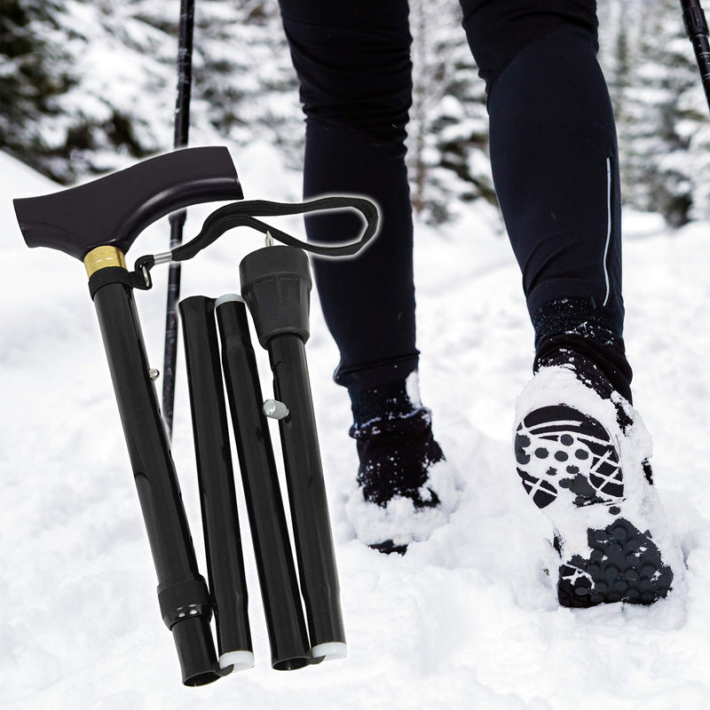 [Australia] - UK care Direct Height Adjustable Snow/Ice-Tip Winter Walking Stick – Lightweight Aluminum Shaft with Spiked Tip for Extra Traction on Snow 1 