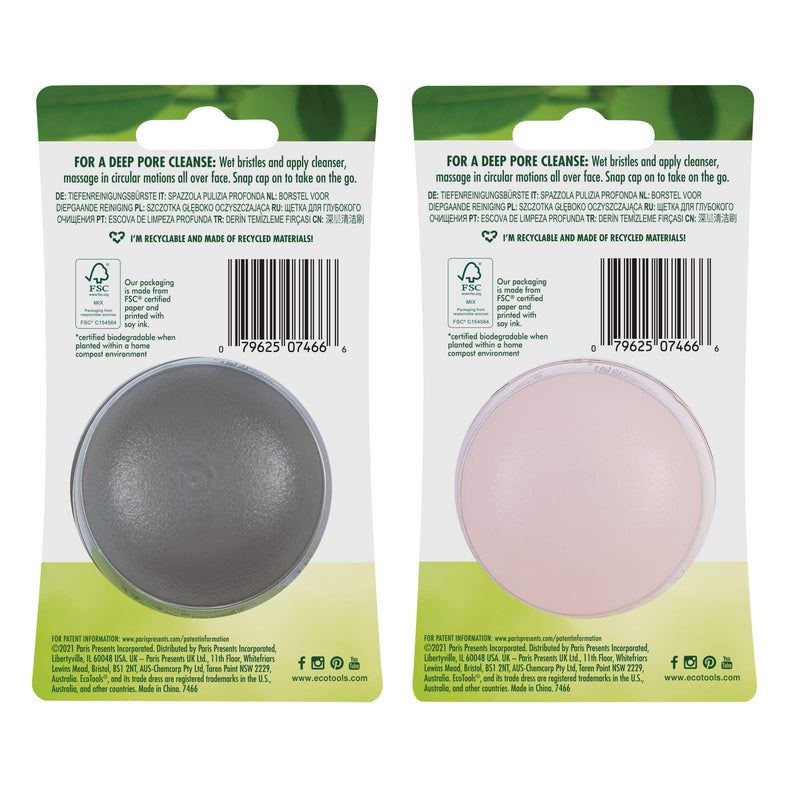 [Australia] - EcoTools Gentle Pore Cleansing Brush, Pink, Green, Black (Pack of 3) 