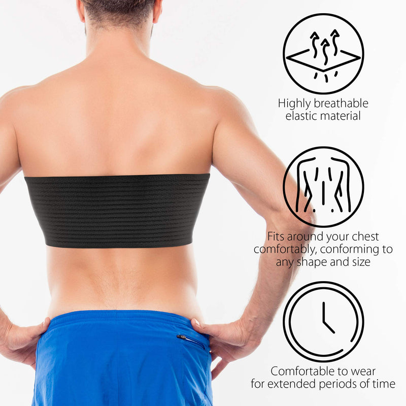 [Australia] - ORTONYX 6.25" Broken Rib Brace Unisex - Elastic Chest Wrap Comppression Support Belt - Rehabilitation of Cracked, Fractured, Dislocated Ribs Post-Surgery Aid S/M Black / ACOX5226-BK-SM S/M (22"-35") 