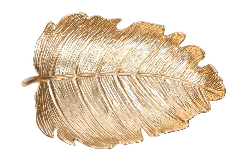[Australia] - SHANA Metal Jewelry Dish, Small Golden Leaf Shaped Ring Holder, Earrings Storage Box, Hair Pin Tray, Trinket Dish Vanity Tray for Dresser Christmas Birthday Wedding Gifts (Elm leaf) Elm leaf 