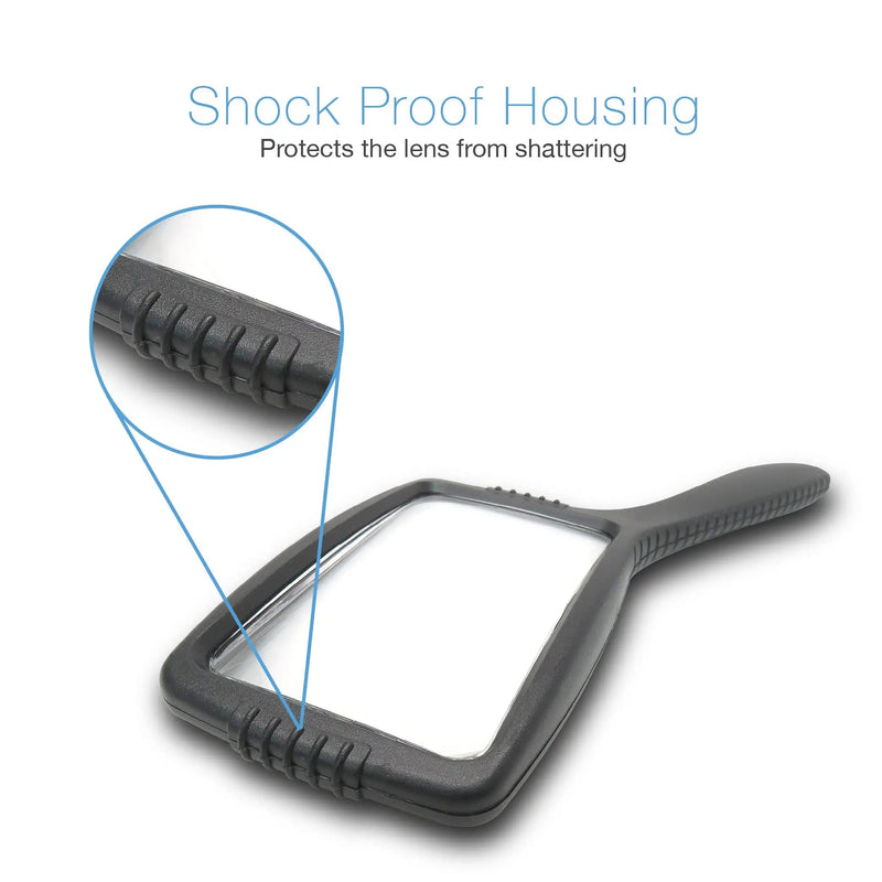 [Australia] - MagniPros Jumbo Size Magnifying Glass Wide Horizontal Lens(3X Magnification)- Shockproof Housing & Scratch Resistant Design W/Large Viewing Area Ideal for Reading Small Prints & Low Vision 