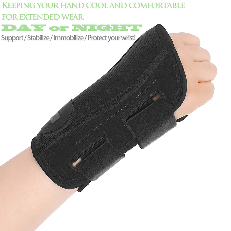 [Australia] - HiRui Wrist Brace Wrist Support with Splints for Men Women Kids, Compression Hand Support for Carpal Tunnel Arthritis Tendonitis Sprain Recovery Wrist Pain Relief, Fits Day&Night (Black-Right Hand, S) Black-Right Hand Small 
