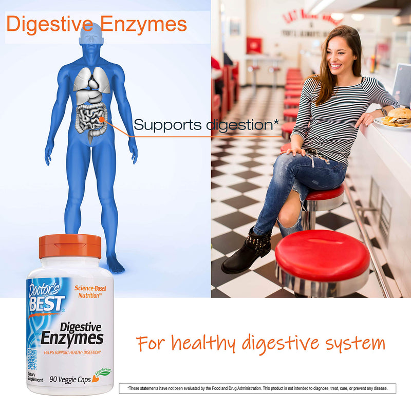 [Australia] - Doctor's Best Digestive Enzymes Non-GMO Vegetarian Gluten Free, 90 Veggie Caps 