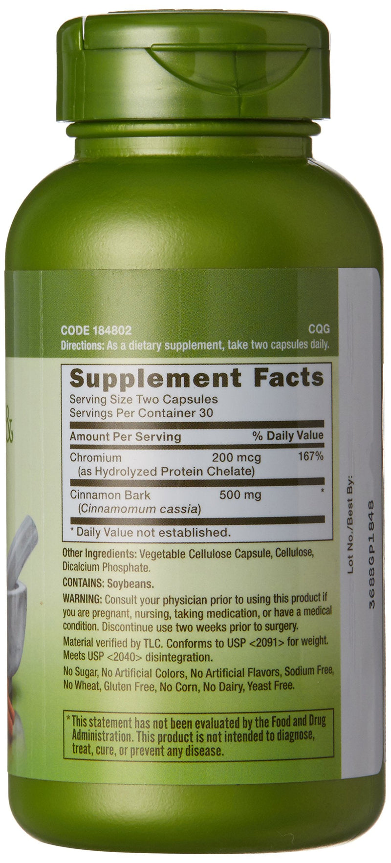 [Australia] - GNC Herbal Plus Cinnamon & Chromium, 60 Capsules, Supports Glucose Utilization 