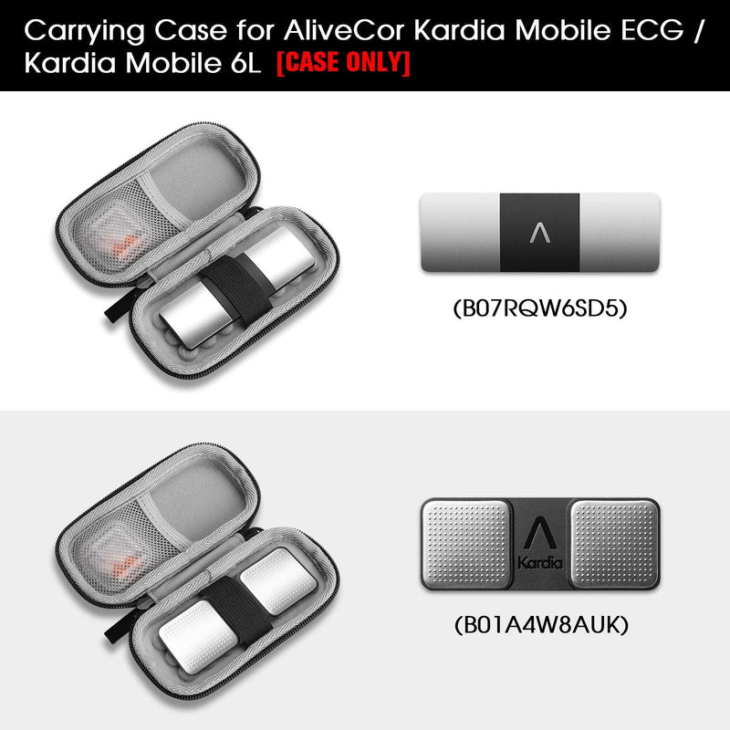 [Australia] - ProCase Heart Monitor Case for Alivecor Kardia Mobile ECG / Kardia Mobile 6L, Carrying Travel Case Protective Pod with Pill Box and Carabiner Clip -Silver 