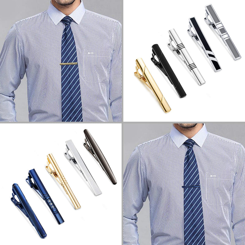 [Australia] - YADOCA Tie Clips Set for Men Regular Classic Tie Bar Clips Pinch Wedding Business Tie Clips with Gift Box 