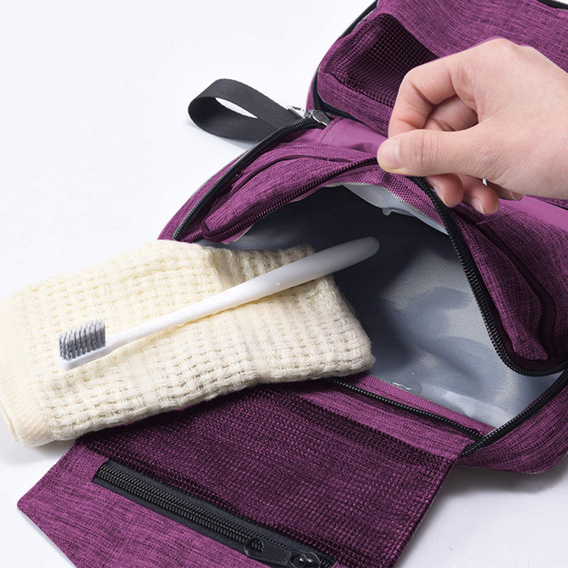 [Australia] - Toiletry Bag Dopp Kit for Women Men, Water-Resistant Makeup Cosmetic Bag Travel Organizer to Storage Gym Bathroom Personal Shower Objects Purple 