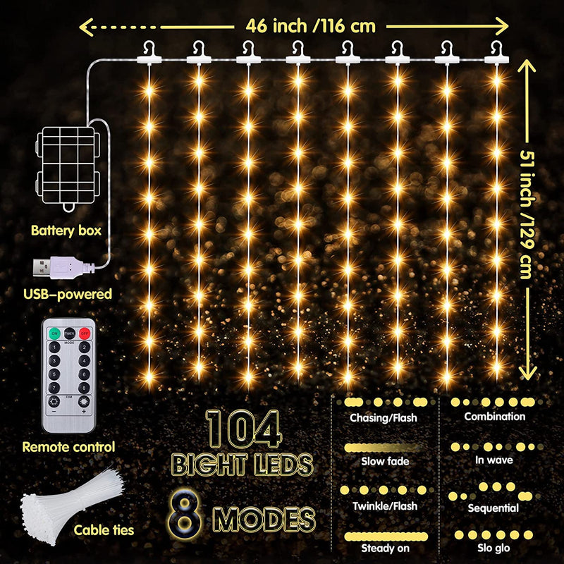 [Australia] - Patio Umbrella String Lights Battery Operated, 8 Modes 104 Bright LEDs Umbrella Lights with Remote Control, Waterproof Outdoor Decorative Umbrella LED Light for Backyard Garden Beach Camping Tents 