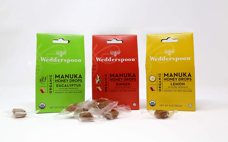 [Australia] - Wedderspoon Organic Manuka Honey Drops, Lemon & Bee Propolis, 4 Oz (Pack of 1) | Genuine New Zealand Honey | Perfect Remedy For Dry Throats 