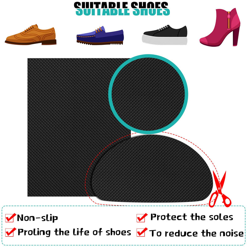 [Australia] - 10 Pcs Large Shoe Slip Pads Non Slip Shoe Pads Anti Skid Shoe Treads 3.1 Inch x 5.1 Inch Adhesive Shoe Grip Pads Rubber Shoe Sole for Bottom of Men Women Shoes Heels or Boots Replacement Black 
