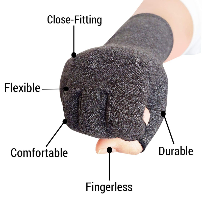 [Australia] - SyeJam Arthritis Gloves Fingerless- Rheumatoid Arthritis Compression Gloves for Pain Relief - Grey (M) 1 Pair Grey (1 Pair) + Free Ebook M (Pack of 2) 
