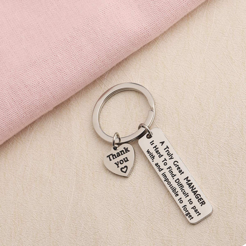 [Australia] - ENSIANTH Manager Gift A Truly Great Manager is Hard to Find Difficult to Part with and Impossible to Forget Keychain Thank You Gift for Management,Leader,Boss 