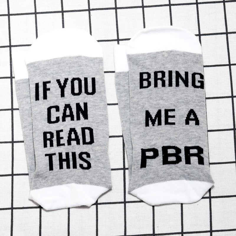 [Australia] - PYOUL 2 Pairs PBR Lover Socks Beer Lover Gift Beer Socks If You Can Read This Bring Me A PBR Socks 