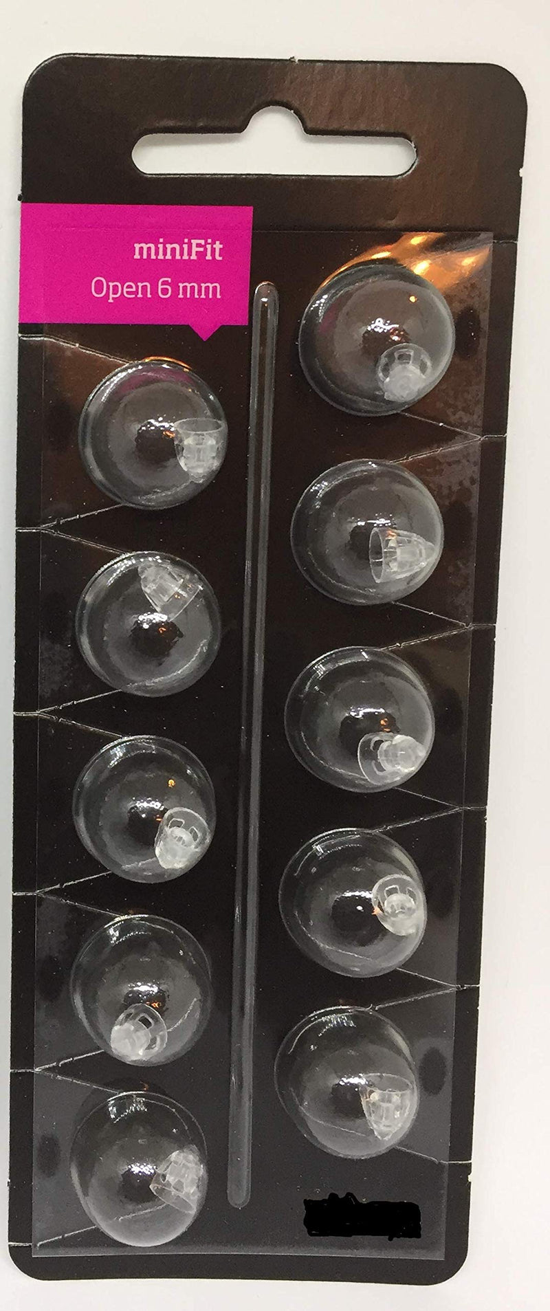 [Australia] - Oticon Replacement Domes for MiniRite Hearing Aids (6mm Open) 10 Count (Pack of 1) 