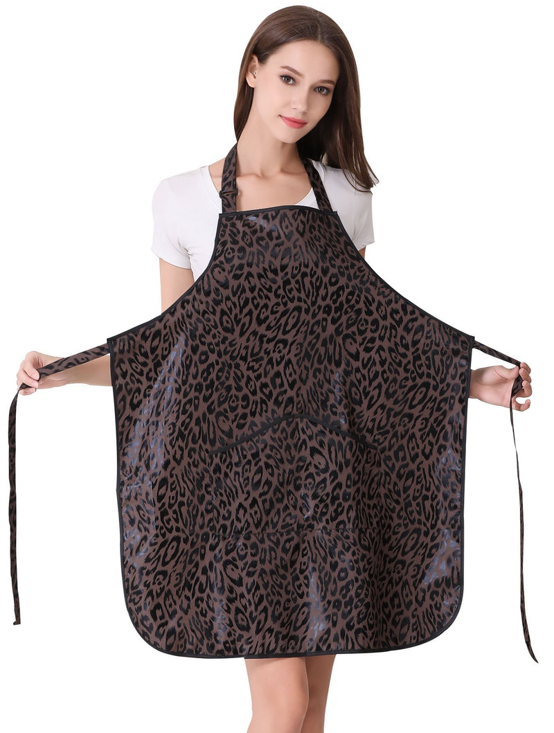 [Australia] - Hair Stylist Apron for Salon Hairdresser, Barber Haircut Styling Apron With Pockets-Leopard Print Leopard Print 