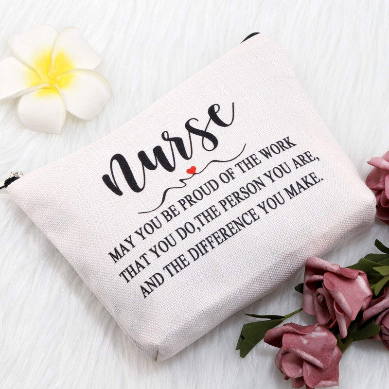[Australia] - G2TUP Nurse Cosmetic Travel Pouch Bag Nurses Week Gifts Nursing School Supplies Gifts May You be Proud of the Work That You Do (Nurses Makeup Bag) Nurses Makeup Bag 