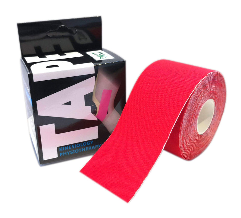[Australia] - NT Kinesiology Elastic Tape | 5m x 5cm Roll of Elastic Muscle Support Tape for Exercise, Sports & Injury Recovery (Red) Red 