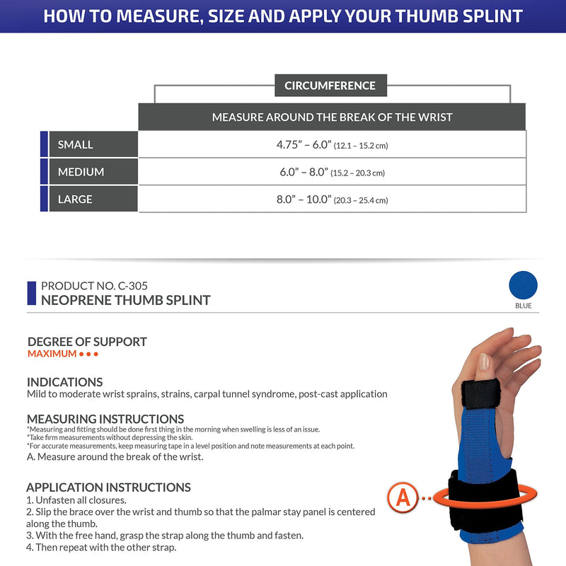 [Australia] - OTC Thumb Splint Immobilizer, Neoprene, Medium 