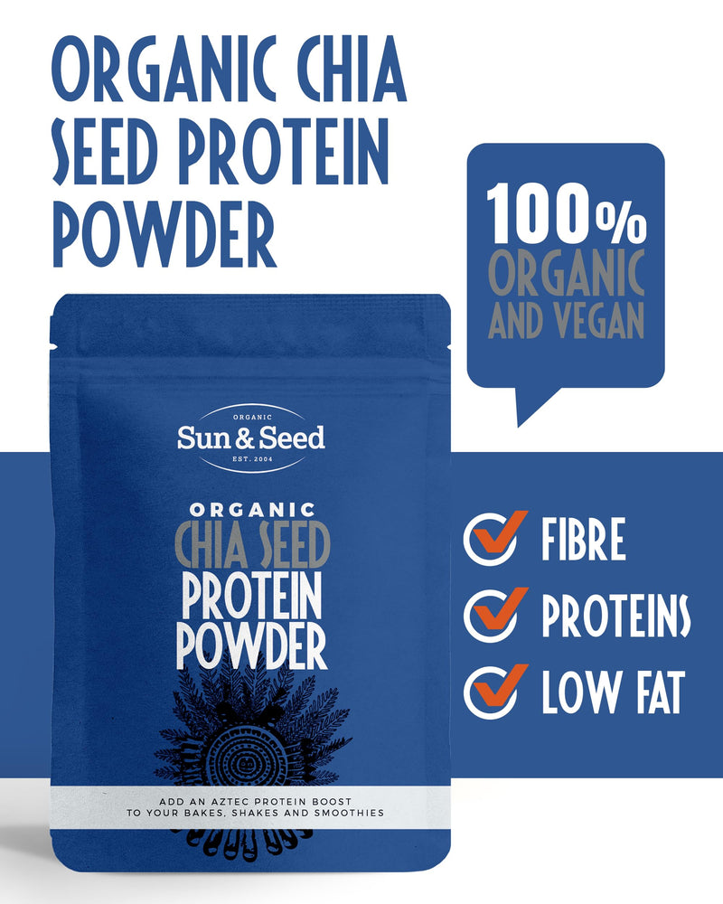 [Australia] - Organic Chia Seed Protein Powder by Sun & Seed - 300g - High in Fibre - Flour Alternative - Plant Based Protein Powder - Made from 100% Organic Chia Seeds - Vegan Friendly 
