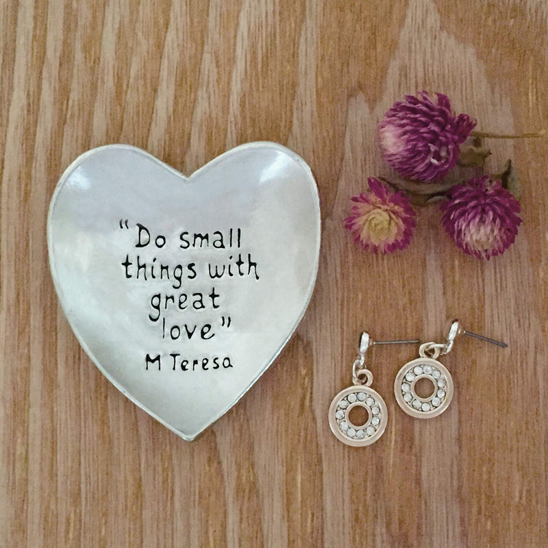 [Australia] - Basic Spirit "Do Small Things Pewter Trinket Dish Ring Bowl Mother Teresa Gift Box 