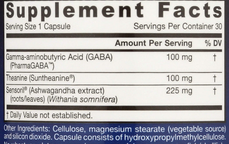 [Australia] - Jarrow Formulas GABA Soothe - 30 Veggie Caps - Supports Focus, Relaxation & Resistance to Stress - With Theanine & Ashwagandha Extract - 30 Servings 