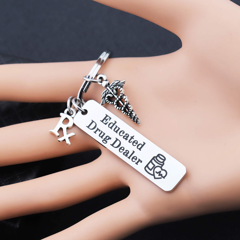 [Australia] - Lywjyb Birdgot Pharmacist Gift RX Gift Funny Pharmacy Student Gift Pharmacy Shool Graduation Gift Educated Drug Dealer Pharmacist Keychain Pharmacist Graduation Gift 