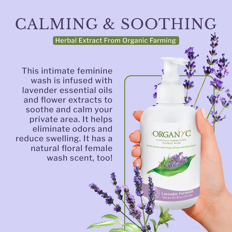 [Australia] - Organic Intimate Wash with Lavender Essential Oils & Flower Extracts, Gentle Cleansing Feminine Wash for Women with Sensitive Skin, Soothing pH Balance Feminine Wash, 8.5 fl oz, Pack of 1 8.5 Fl Oz (Pack of 1) 