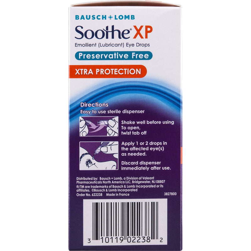 [Australia] - Eye Drops by Bausch & Lomb, Lubricant Relief for Dry Eyes, Soothe XP, Preservative Free, Single Use Dispensers, 0.3 mL, 30 Count 