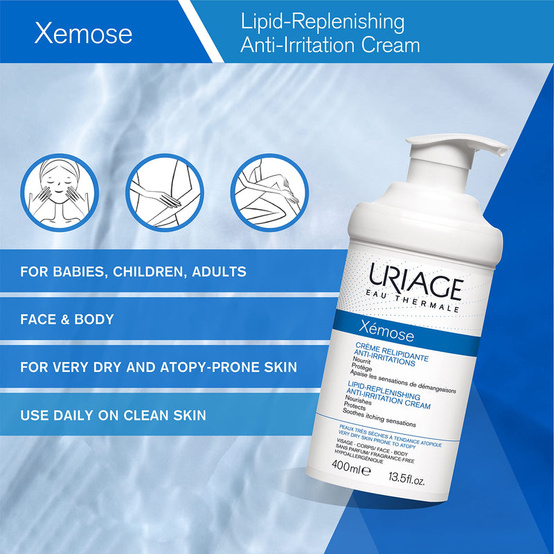 [Australia] - Uriage Xemose Lipid-Replenishing Anti-Irritation Cream 400ml For Face & Body 