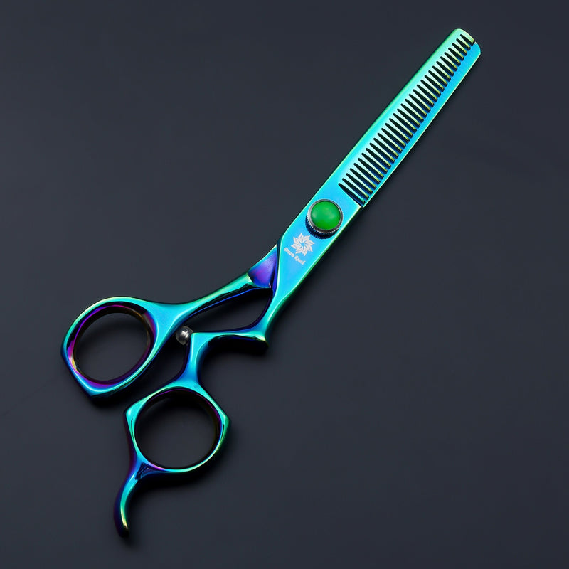 [Australia] - 6'' Professional Hair Shears Kit - Hair Cutting Scissors Barber/Hairdressing Thinning Shears Set Salon Razor Edge Mustache/Beard Clipping Shears with Fine Adjustment Screw by Dream Reach (Green-01) Green-01 