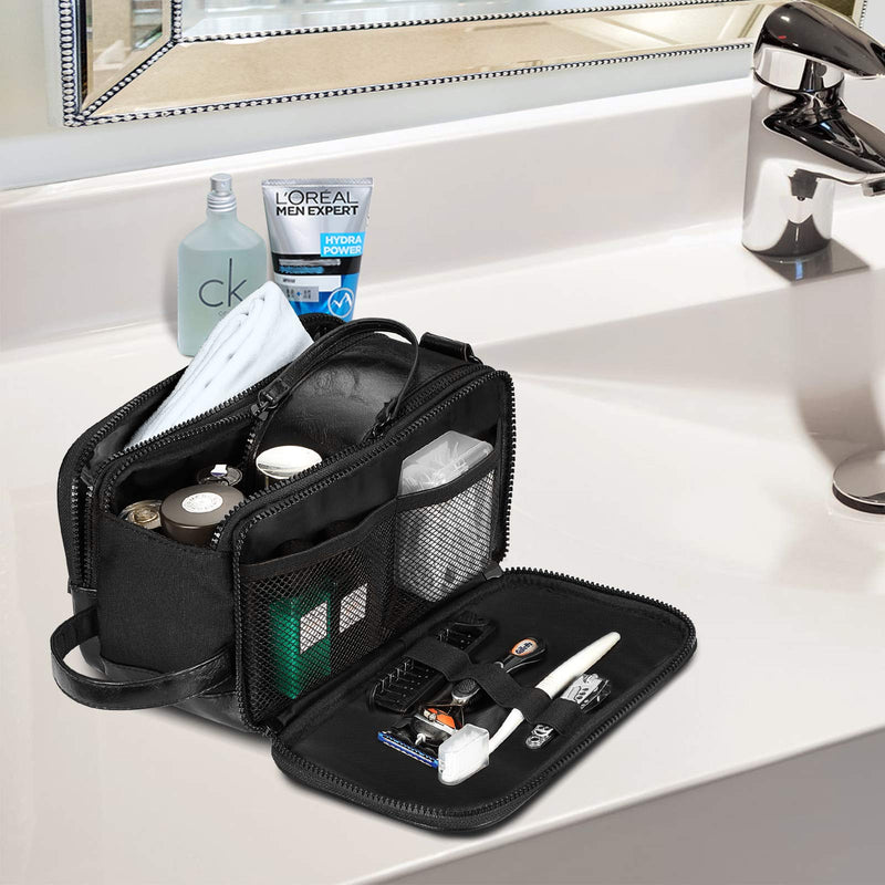 [Australia] - SITHON Toiletry Bag for Men or Women, Water Resistant Travel Shaving Dopp Kit Storage Organizer with Wet Towel Separation for Cosmetic & Bathroom Toiletries, Black 