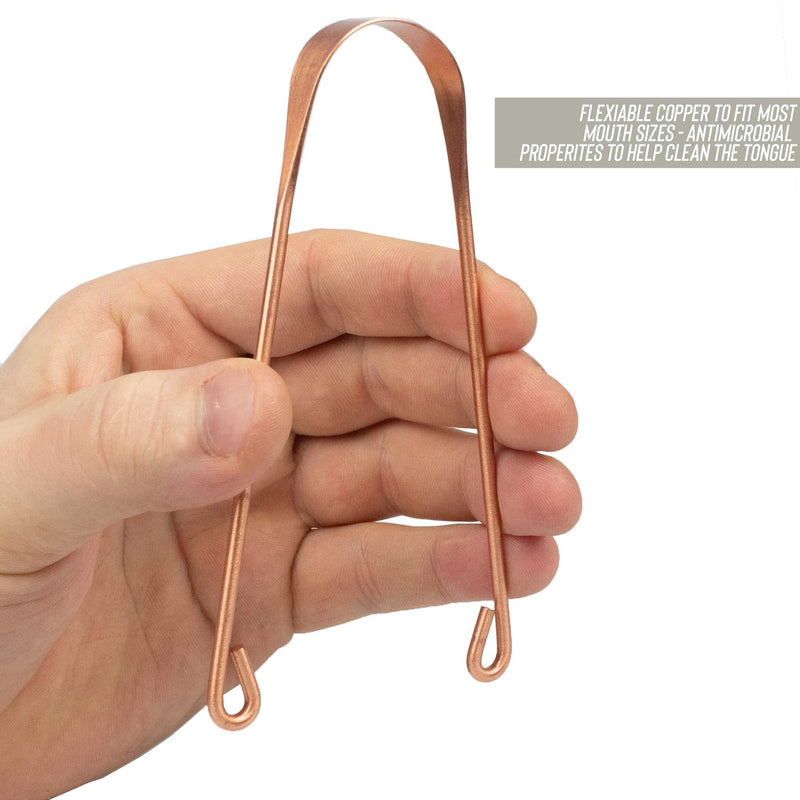 [Australia] - Myga RY1185 Copper Tongue Scraper - Naturally Anti-Micobial - Ayurveda Tongue Cleaner and Helps Cure Bad Breath, Prevents Oral Health Diseases 