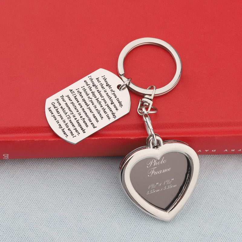 [Australia] - PLITI Sympathy Gift I Thought of You Today But That is Nothing New Sympathy Keychain God Has You in His Arms I Have You in My Heart Memorial Gifts for Loss of Loved One 