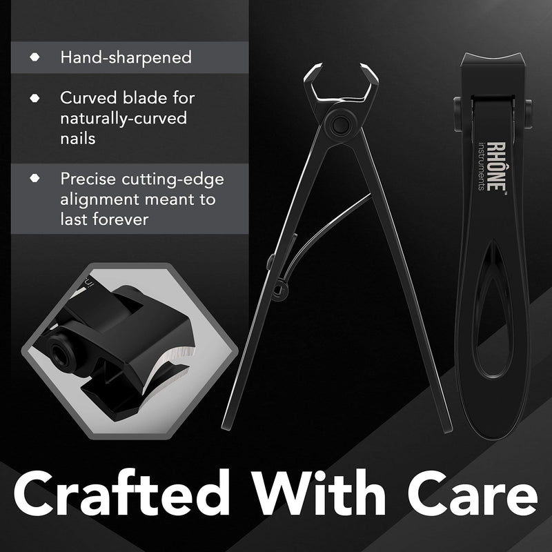 [Australia] - Rhône Instruments Surgical-Grade Nail Clippers, Extra-Wide Jaw, Professional Series, Heavy-Duty Fingernail and Toenail Clippers For Thick Nails, Manicure, Pedicure, Women and Men 