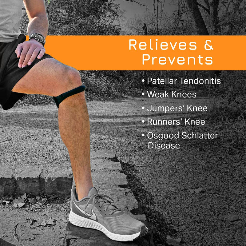 [Australia] - Cho-Pat Original Knee Strap, Patella Support for Runner’s Knee, Jumper’s Knee, Osgood Schlatter’s, and Chondromalacia, Black, Large Large (Pack of 1) 