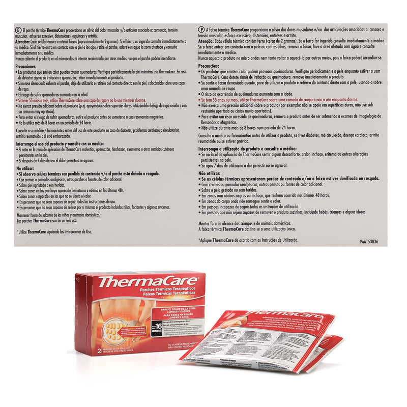[Australia] - THERMACARE Thermal Thermal Patch - 2 Patches - for Lower Back and Hip Pain - Prolonged Pain Relief Up to 16 Hours - Drug Free 2 Unidad 