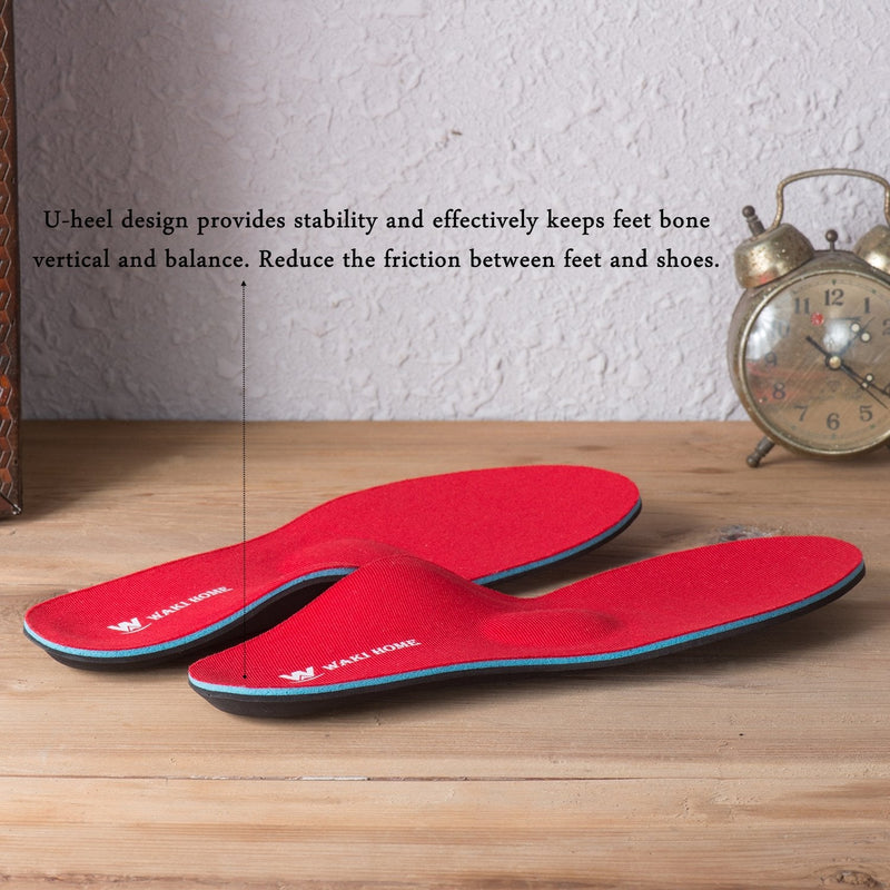 [Australia] - WAKI HOME Orthotics Insoles/Inserts/Pads with Arch Supports for Flat Feet,Plantar Fasciitis,Feet Pain,Pronation,Metatarsal Support for Men and Women Red US Men 6-6 1/2---Women 8-8 1/2 (9.84")(250MM) 