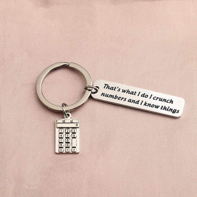 [Australia] - HOLLP Accountant Gift Calculator Charm Keychain That's What I Do I Crunch Numbers and I know Things Keychain Trader Bankers Gifts That's What I Do I Crunch Numbers and I know Things Keychain 