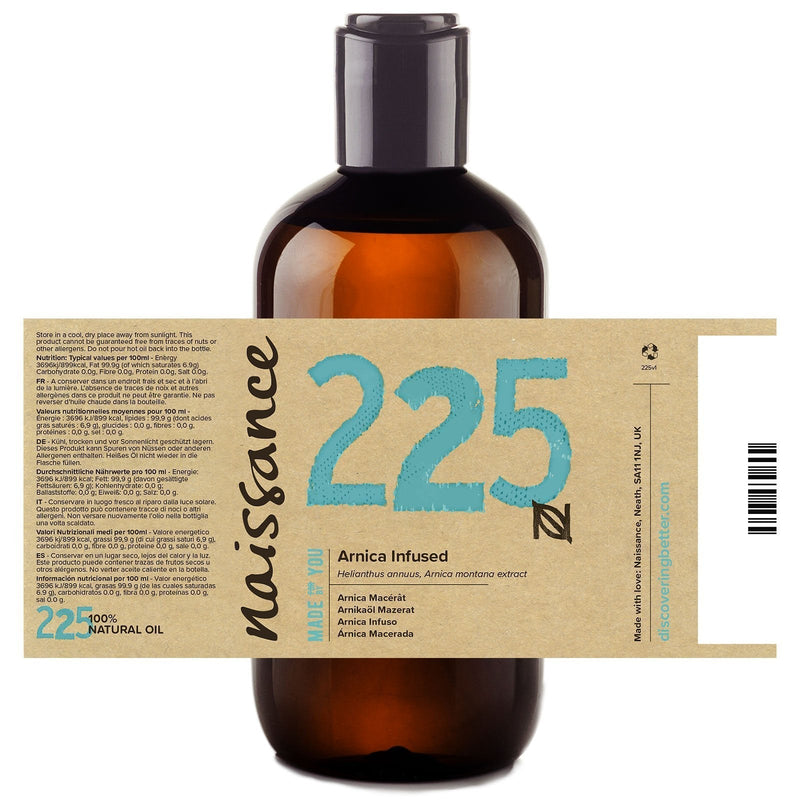 [Australia] - Naissance Arnica Infused Oil (Arnica Montana) 250ml - 100% Natural, Comforting and Soothing Infusion of Arnica Extract in Sunflower Oil 