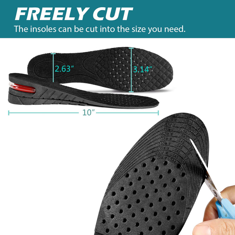 [Australia] - Shoe Lifts for Men & Women Height Increase Insoles Air Cushion Heel Inserts Orthotic Heel Shoe Lifts Kit Taller Insoles Variable Height 1.2-3.54Inch 2-Layer Height(1.2-2inch) 