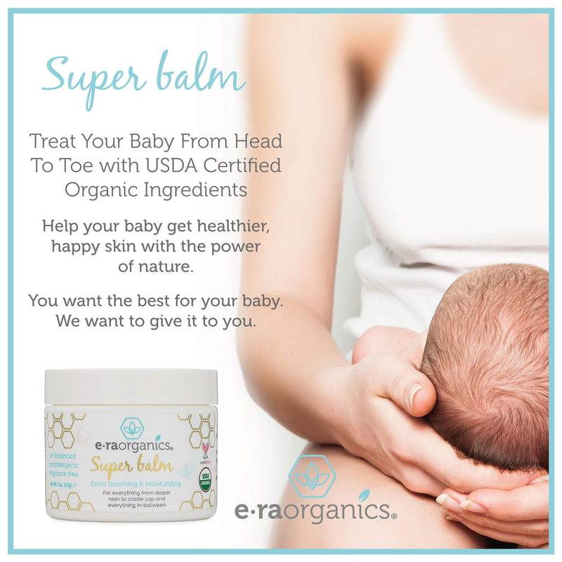 [Australia] - Era Organics Healing Ointment for Babies - USDA Certified Organic Natural Gentle Moisturizer for Sensitive Skin Prone To Baby Eczema, Cradle Cap (Infant Seborrheic Dermatitis), Rashes & Hives (4 oz.) 
