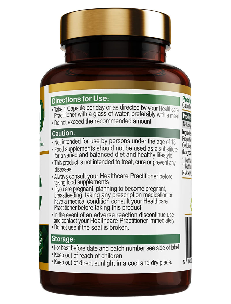 [Australia] - NAC Supplement - nac n-Acetyl-cysteine 600mg with l cysteine - High Bioavailability N Acetyl Cysteine Made in The UK by Royal Oak Health 