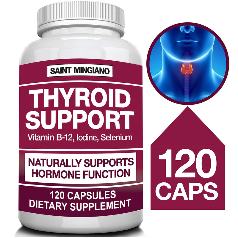 [Australia] - Thyroid Support Supplement with Iodine |120 Capsules to Help Body Mass & Improve Energy, Cardiovascular, Energy & Focus Formula | 14 Natural Vitamins 