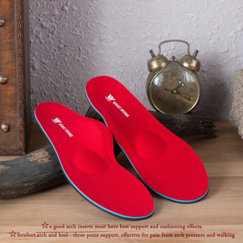 [Australia] - WAKI HOME Orthotics Insoles/Inserts/Pads with Arch Supports for Flat Feet,Plantar Fasciitis,Feet Pain,Pronation,Metatarsal Support for Men and Women Red US Men 6-6 1/2---Women 8-8 1/2 (9.84")(250MM) 