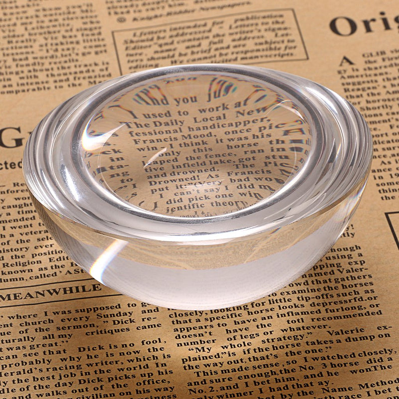 [Australia] - OwnMy 4" Crystal Glass Magnifier, Glide Paperweight Magnifying Glass Dome, Crystal Half Ball Sphere Lens for Photography/Decoration, Reading Aid 